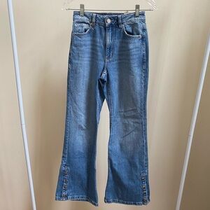 Garage denim flare jeans side snap bootcut medium wash Sz 0/24